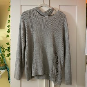 distressed sweater